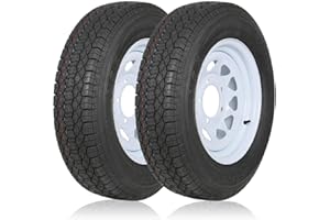 2PK Autocessking ST175/80D13 Bias Trailer Tire with 13" White Wheel - 5 on 4-1/2" - Load Range C