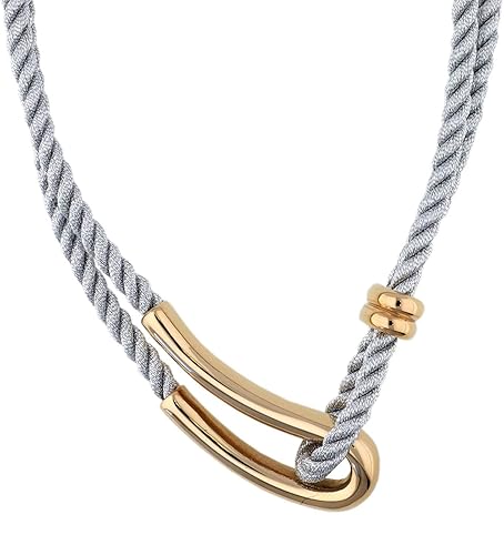 Joop! Damen-Collier JP-Silhouette Edelstahl teilvergoldet Stoff - JPNL10593B420