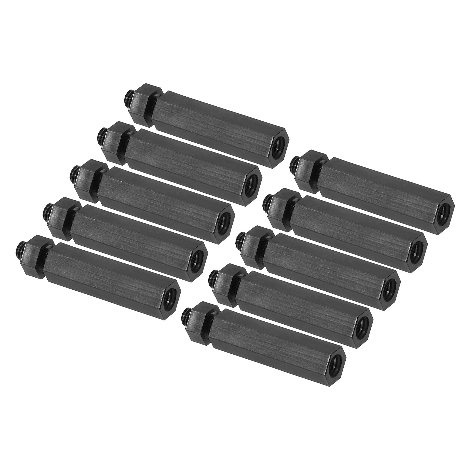 PATIKIL M3 Nylon Hex Standoff Screws Nuts, 1Set/100Pack PCB Male Female Threaded Kit for Motherboards, Computer Cases, Circuit Boards, Electronics (20mm+5mm, Black)