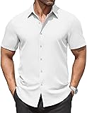 COOFANDY Men's Dress Shirts Short Sleeve Stain