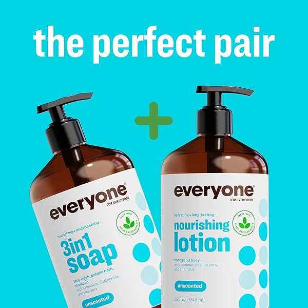 EVERYONE 2-IN-1 LOTION FOR HANDS/BODY, 32 OUNCE (PACK OF 1) UNSCENTED MADE FOR MEN AND WOMEN
