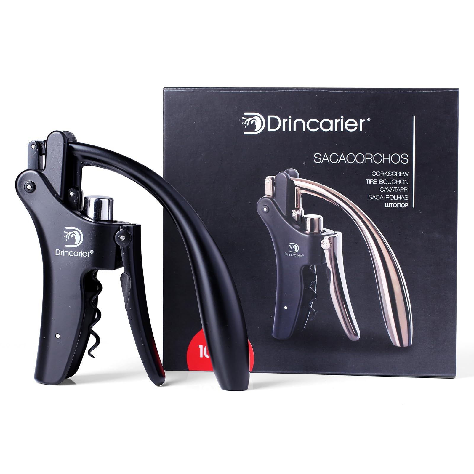 Photo 1 of Drincarier Vertical Lever Corkscrew with Non-Stick Worm, Compact Rabbit Wine Opener Wine Bottle Opener with built-in Foil Cutter