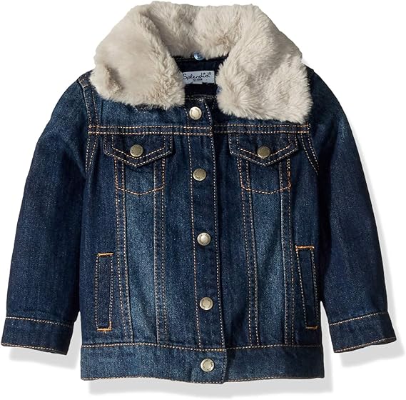 baby boy denim jacket with fur collar