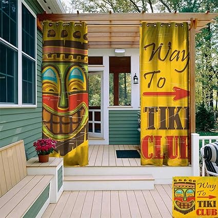 Amazon Com Leinuoyi Tiki Bar Outdoor Curtain Waterproof Way To