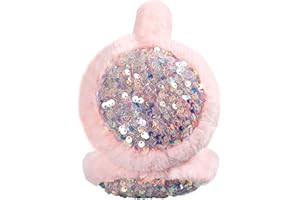 KDVOG Sequin Ear Muffs for Women Girls, Winter Warm Plush Earmuffs Kids Ear Warmers Outdoor Ear Covers
