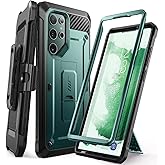 SUPCASE for Samsung Galaxy S22 Ultra Case with Stand (Unicorn Beetle Pro), [Built-in Front Frame & Belt-Clip] [Military-Grade Protection] Full-Body Rugged Phone Case for Galaxy S22 Ultra, Peacock
