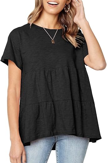 Defal Women's Summer Short Sleeve Loose 