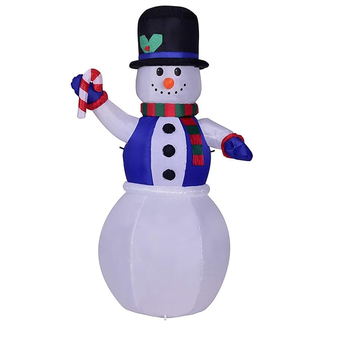 Happy Event Weihnachten beleuchteter aufblasbarer Schneemann Hut LED Yard Art Decoration Yard Garden