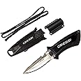 Cressi Short Blade Knife for Scuba Diving and Spearfishing with Quick-Release Sheath & Hose Holder - Lima: designed in Italy