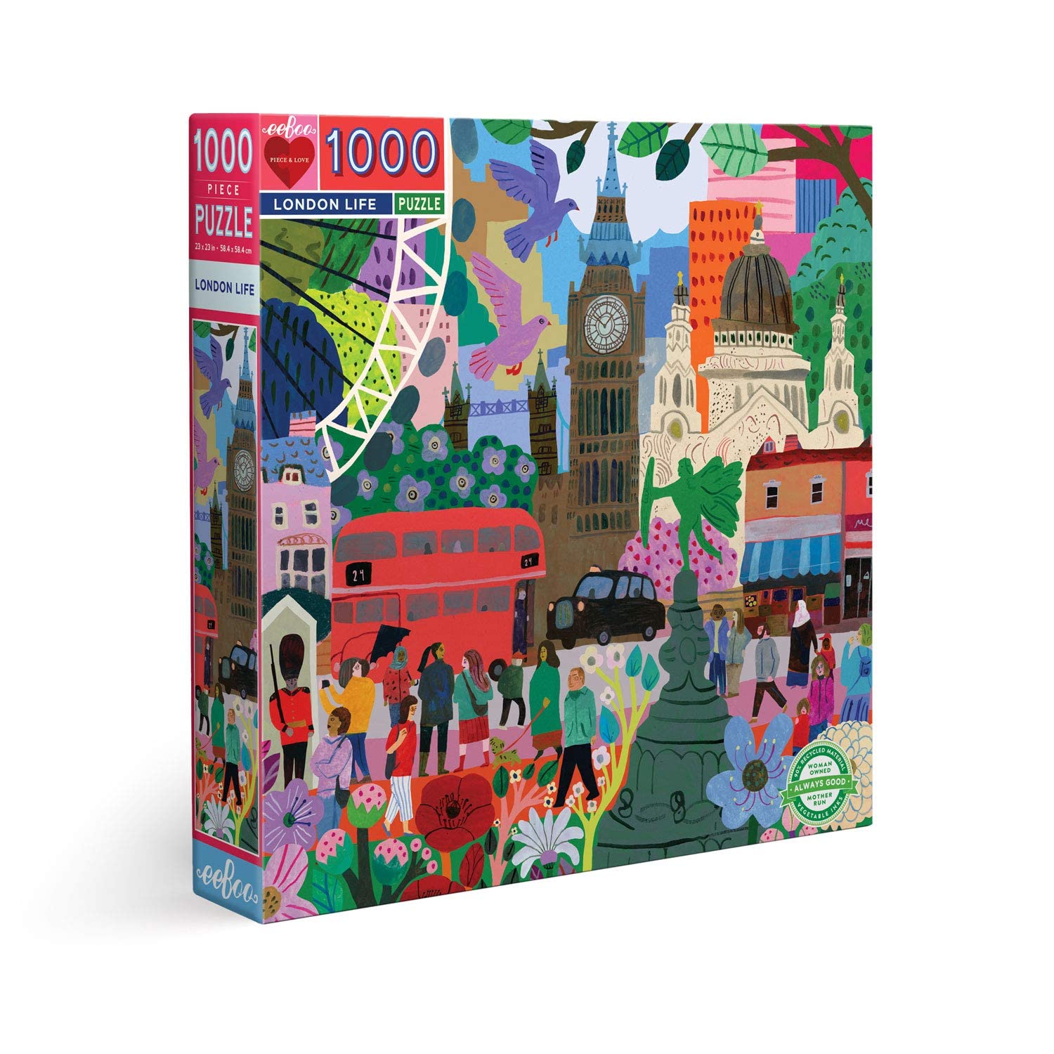 eeBoo Piece and Love London Life 1000 piece square adult Jigsaw Puzzle