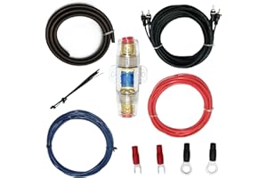 KCT 10 Gauge Amp Kit Amplifier Install Wiring Complete 10 Ga Installation Cables 600W …