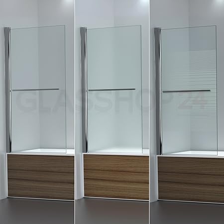 glasshop24 Badewannen Duschabtrennung | 800x1400mm | Klarglas | DW1