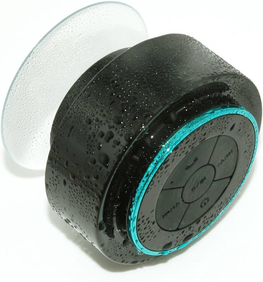 KONG KIM IPX7 100% Waterproof & Dust-Proof Floating Bluetooth Shower Speaker - Compatible with All Bluetooth Devices Including iPhone 6, 6s, and Samsung Devices Color Black & Blue