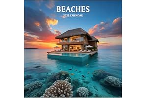 ROZZBY 2026 Wall Calendar, 12 Months Beaches Calendar 2026 (January-December), 12" x 24" Opened, Nature Landscape Planner for Organizing & Planning, Office, Teacher and Home Supplies, Giftable