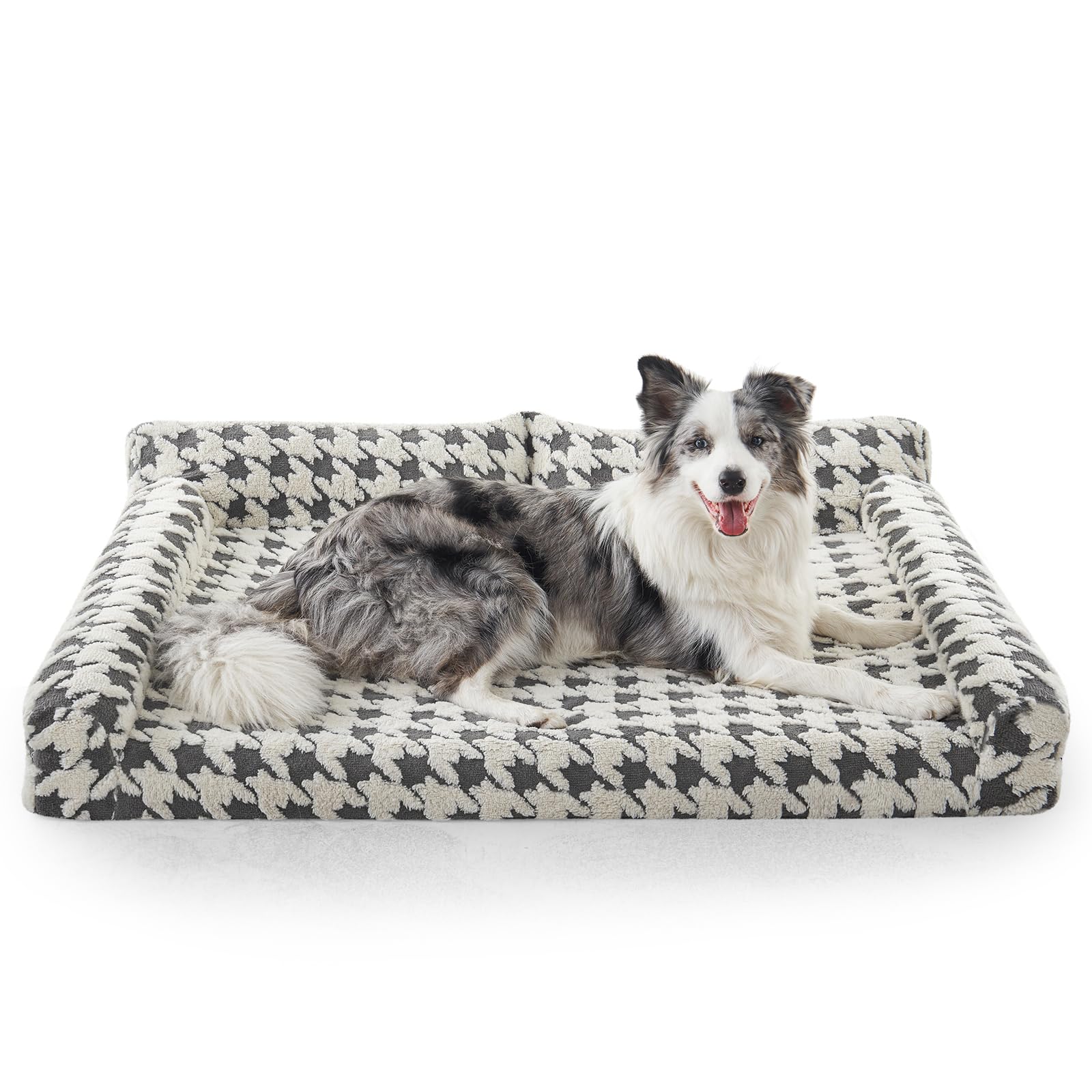 Photo 1 of FURTIME Orthopedic Dog Beds Large Sized Dog, XL Washable Memory Foam Pet Couch Bed with Removable Washable Cover, Non-Slip Bottom with Bolster Sides, Grey