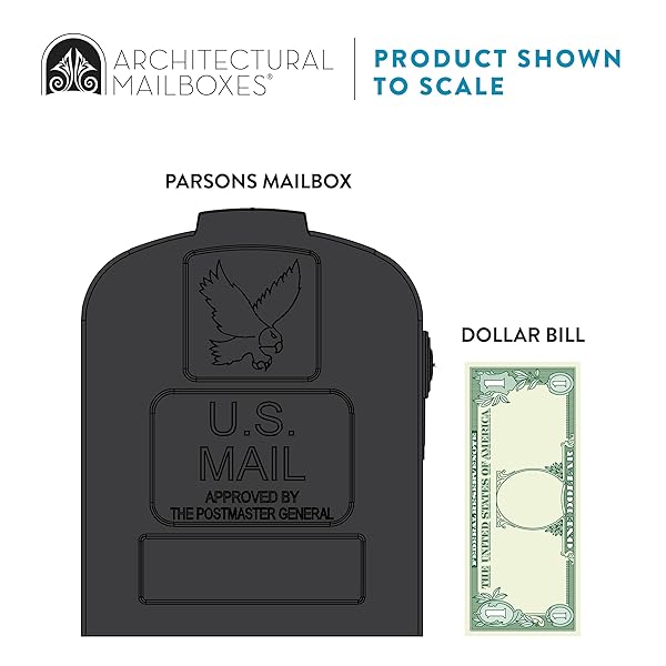 ARCHITECTURAL MAILBOXES PARSONS MEDIUM CAPACITY, PLASTIC POST MOUNT MAILBOX, BLACK