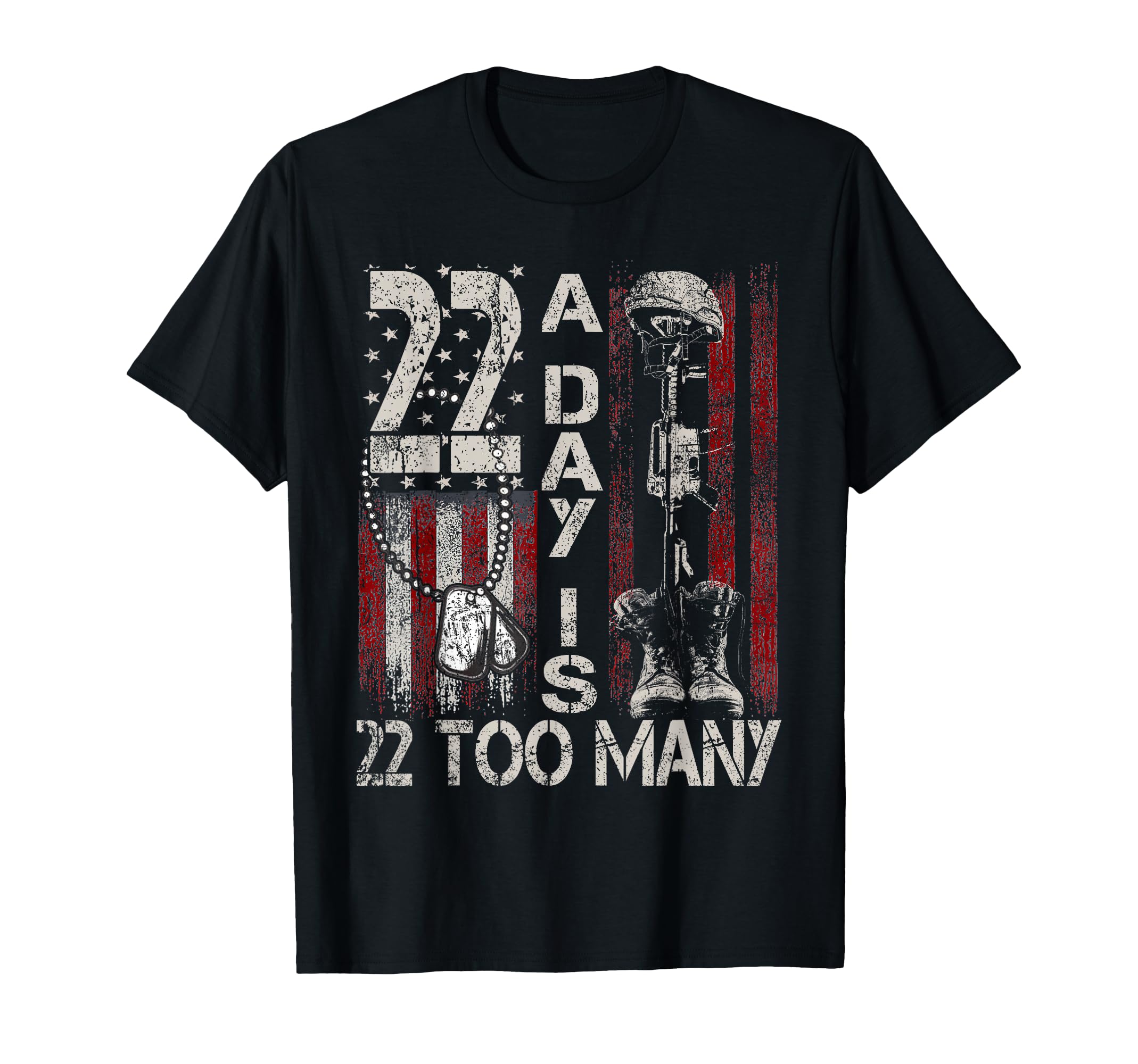 Photo 1 of ** UNKNOWN SIZE***Veteran Lives Matter Suicide Awareness Ptsd Veteran 22 Day T-Shirt