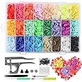 MSDADA Snaps Buttons and Snap Pliers, 400 Sets 24-Colors Plastic Snaps Fasteners Kit and Tool, Plastic Snaps for Clothing,Sew