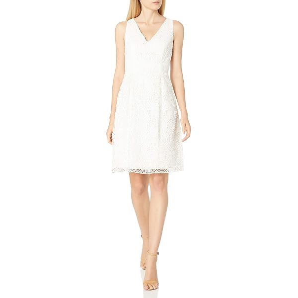 Maison Jules Womens Lace Overlay Mixed Media Cocktail Dress Ivory 12 at  Amazon Women's Clothing store