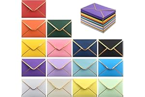 VANRA 150 PCS Colorful Invitation Envelopes Self Seal A6 Envelopes V Flap with Gold Border for 4 x 6 Greeting Cards, Wedding 