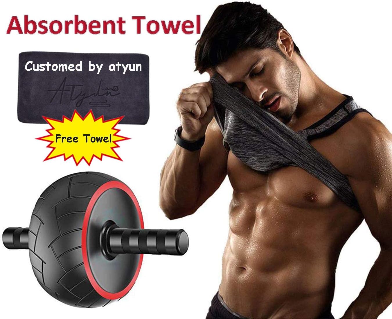Ab Roller for Home Gym, Abdominal Exercise Roller Wheel for Abs Workout ...