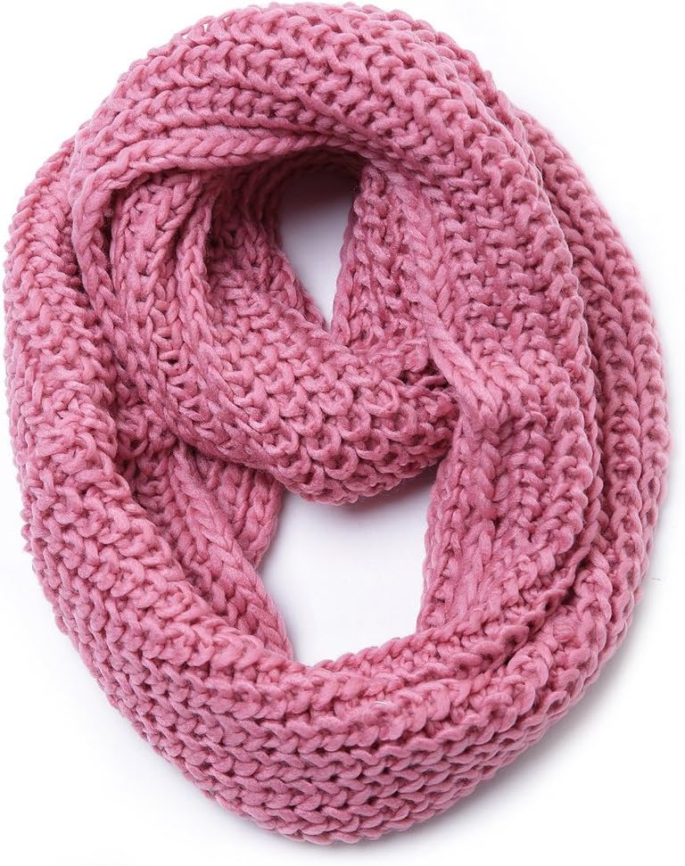 Kaisifei Women Winter Warm Infinity 2 Circle Cable Knit Scarf