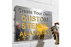 Custom Stencils for Spray Painting, Personalized Reusable Text Template for Signs, Wood, Wall, Floor & Logo, Professional Let