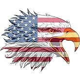 2 Pack American Bald Eagle Car Decal Sticker, 6X4.8 Inch Patriotic Eagle Truck Decal Waterproof Bumper Sticker for Car Truck Trailer SUV Van Outdoor Window Wall Laptop Tablet Glass
