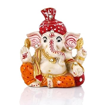 Amazon Com Panchmukhi Ganesha Hand Crafted Hindu Idol Marble Dust With Resin 6 5 Cm X 8 5 Cm X 13 Cm Home Kitchen
