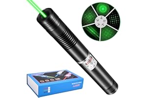 FUOOX Green Laser Pointer High Power, Rechargeable Strong Green Lights Laser Pen with Star Cap, Long Range 20000 Feet Lazer Beams Pointer for Sandtable Presentations Astronomy Outdoor Camping Toy