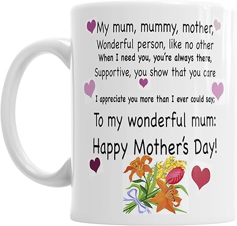 Gift Original Tazza Con Poesia Per La Festa Della Mamma E La Festa Della Mamma Amazon It Casa E Cucina