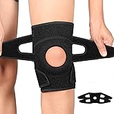 Plus Size Knee Brace for Women - Black Knee Pad for Working Out Running, Non-Slip, Dual Sides Stabilizers, Patella Gel Pads, Provide Support & Compression to Arthritic, Painful Knee, Meniscus Tear, ACL (XL)