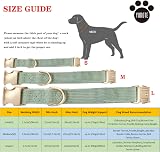 YUDOTE Ultra-soft Dog Collar Natural Cotton Corduroy Small Dogs Sage Green view 2