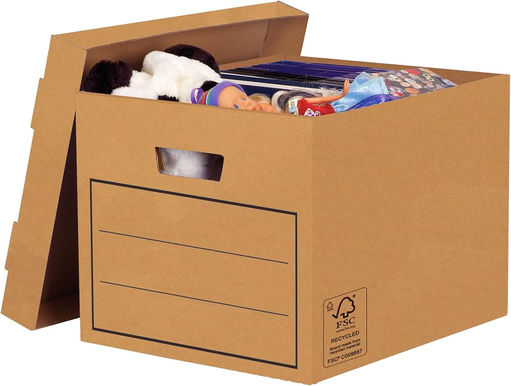 BANKERS BOX 10 Multi-Use Storage Box with Lids Brown W32.5xH28.5xD39cm