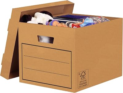 BANKERS BOX 10 Multi-Use Storage Box with Lids Brown W32.5xH28.5xD39cm