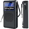 AM FM SW 3 Band Pocket Radio, Portable Battery Operated Shortwave Radio, Back Clip Transistor radios with 3.5mm Earphone Jack, Emergency LED Flashlight for Camping, Home