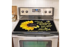 JREWE LIOUS Stove Top Cover for Electric Stove (28.5"x20.5") - Ceramic Stove top Cover, Heat Resistant Glass Cooktop Cover, Flat RV Range Stovetop Protector, Dish Drying Mats for Kitchen, Heat Resistant Mat