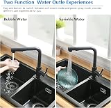 Tohlar Black Kitchen Tap Mixer with Pull Out Sprayer 360° Swivel Matte Black view 5