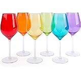 Excelsa - Lot De 6 Verres à Pied Multicolores 50 Cl, Lavables Au Lave-vaisselle