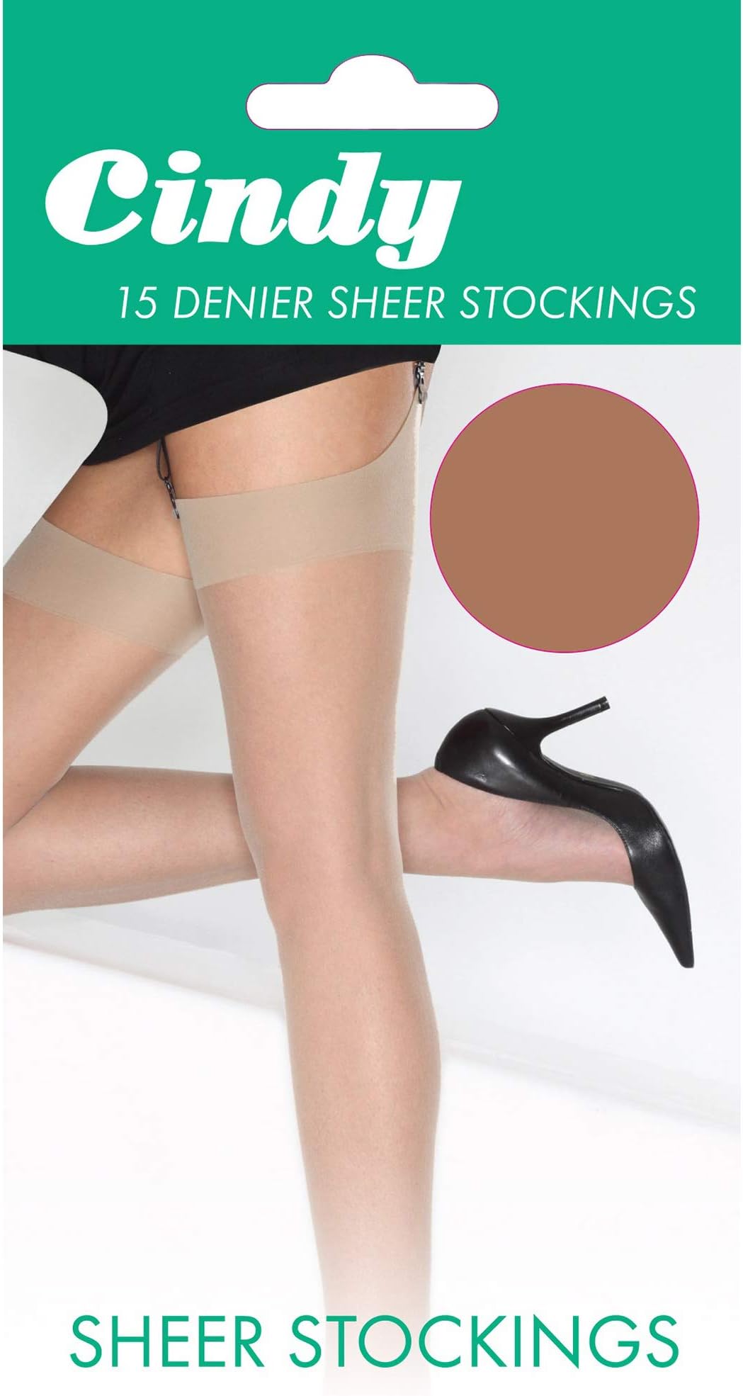 CindyWomens/Ladies 15 Denier Sheer 100% Nylon Stockings | 1 Pair | One Size | UK Shoe 3-8 |