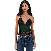 alice + olivia Women's Claudia V Neck Lace Slip Top