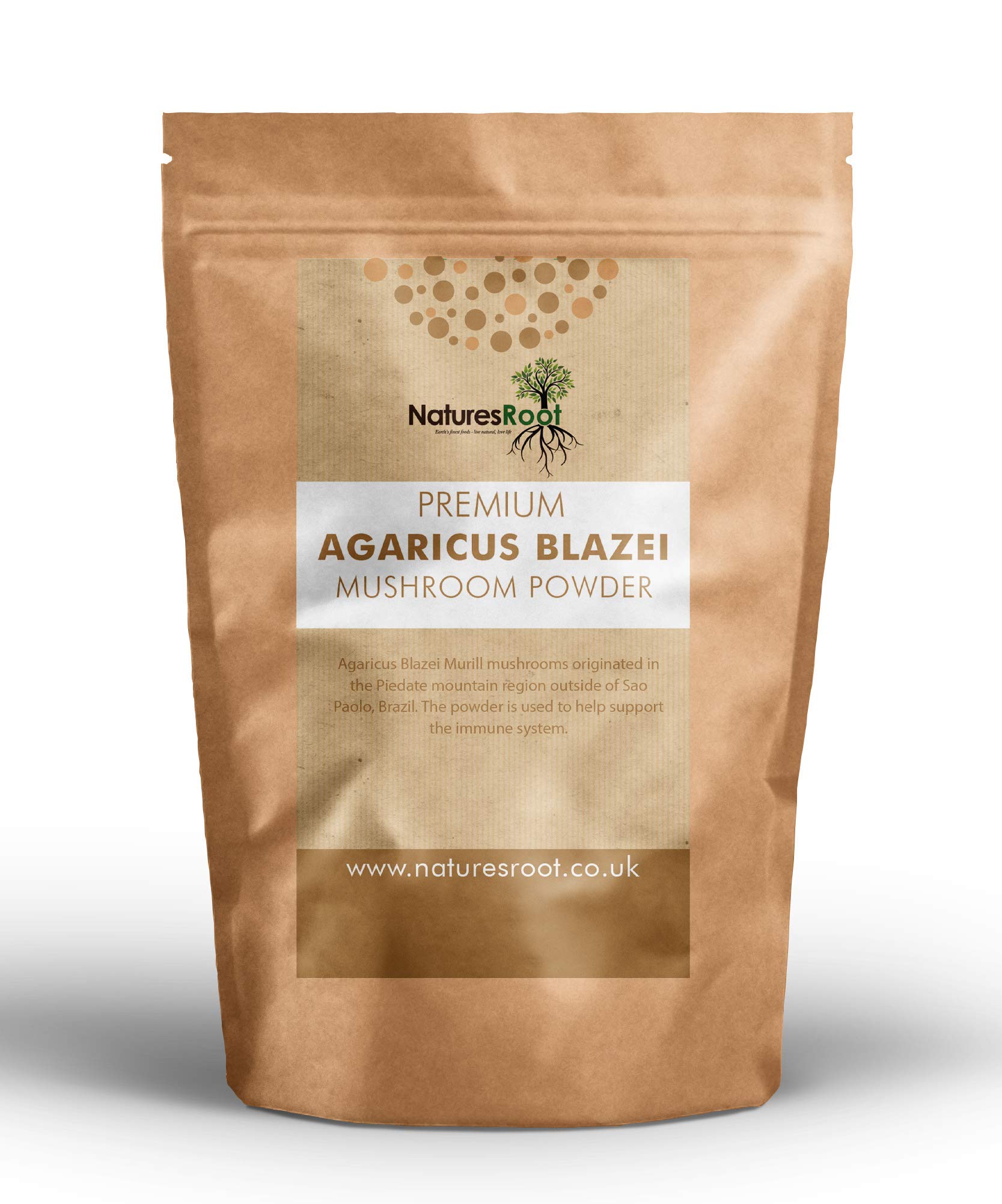 Nature’s Root Premium Agaricus Blazei Powder 100g - Mushroom Powder | Natural & Vegan | Nutritious Superfood | Immune System Booster