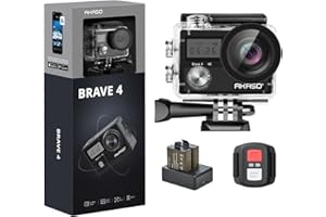AKASO Brave 4 4K30fps 20MP WiFi Action Camera Ultra Hd with EIS 131ft Waterproof Camera Remote Control 5xZoom Underwater Camc