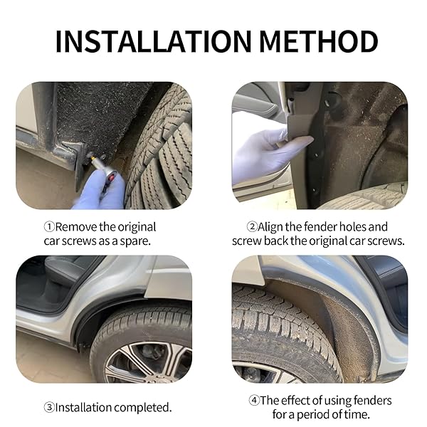 PSLER FIT FOR VOLVO XC60 2025 2018 2019 2020 2021 2022 2023 2024 2025 REAR DOOR MUD FLAPS SET OF 2PCS MUD GUARD KIT SPLASH GUARDS MUDGUARDS MUDFLAPS WITH HARDWARE KITS ACCESSORY FRONT AND REAR