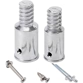 EESC2Y Threaded Tips Replacement for Extension Poles Repairing, Push Broom Handle Threaded End (1 in &amp; 3/4 in)