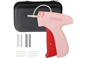 JASUNET Stitchy Microstitch Gun,Micro Stitch Gun for Clothes,Handheld Stitch Gun Quick Clothing Fixer,Micro Tagging Gun,Includes Tool, Needle, and 2000 Micro-Fasteners,Storage Case (pink)