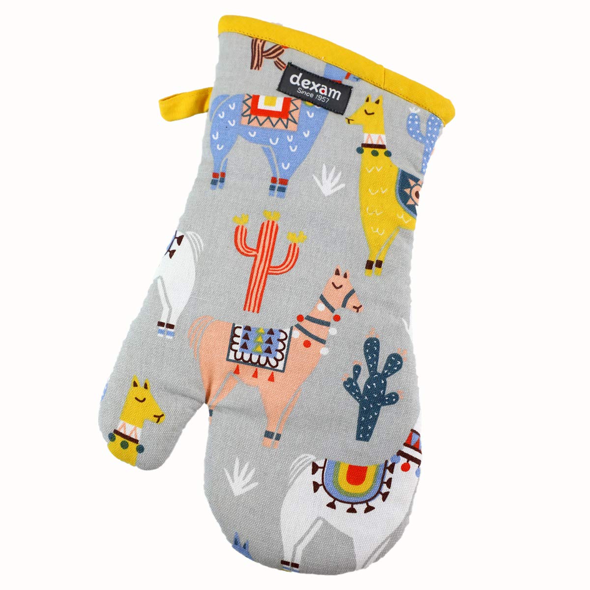 Dexam - No Probllama Gauntlet Dexam, Single Oven Glove, Thermal Layer, Cotton, Machine Washable, One Size