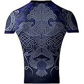 Raven Fightwear Men's Nordic Jiu Jitsu BJJ Rash Guard Short Sleeve MMA