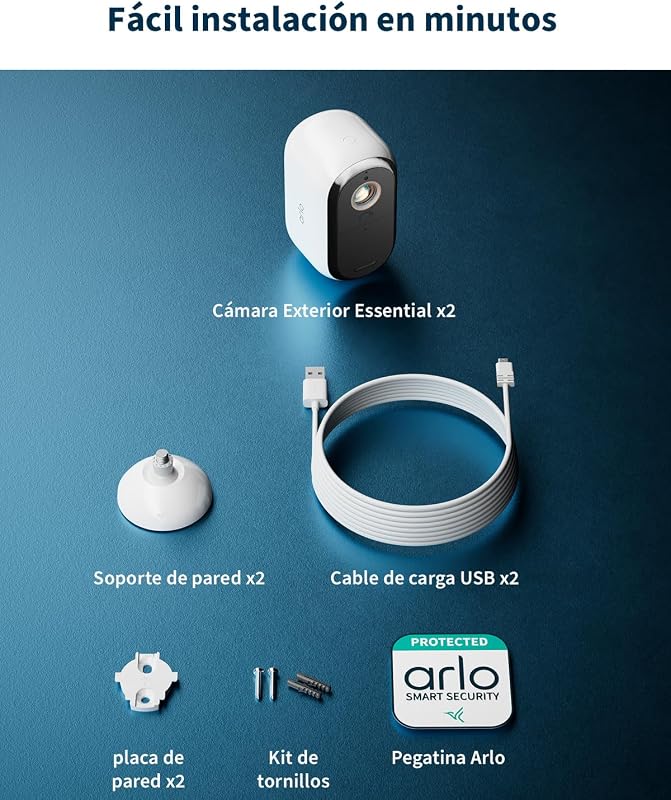 Essential 3 HD - Cámara de vigilancia para Exteriores, Color Negro