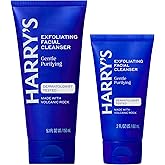 Harry's Exfoliating Face Wash for Men, Gentle Facial Skin Care Products with Volcanic Rock Exfoliant, 7.1 Fl. Oz, Home and Trial and Travel Bundle